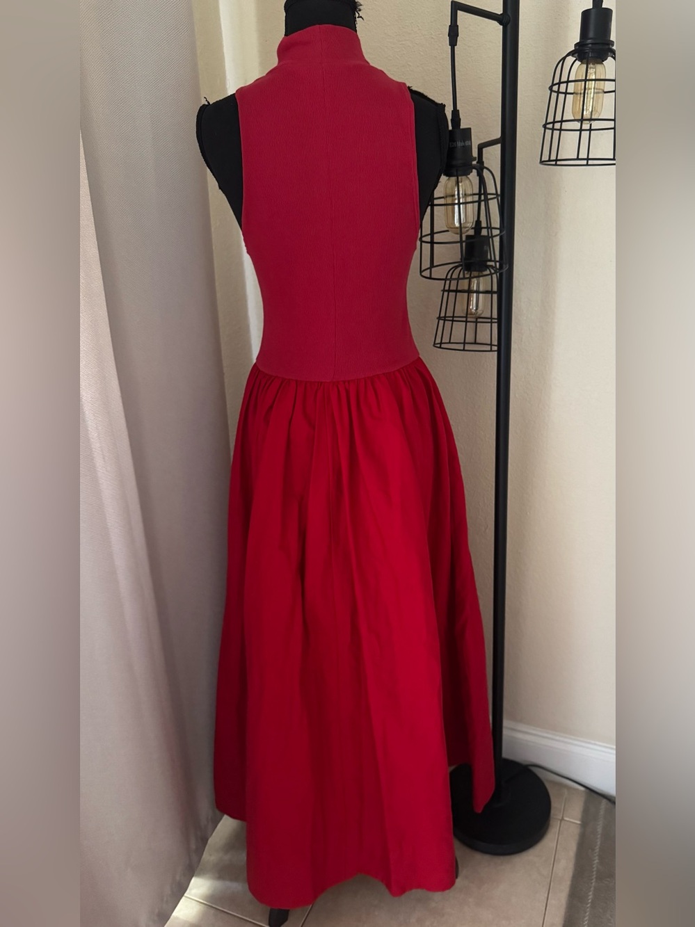 Reformation Sai Maxi Dress Red Mock Neck Sleeveless Small - Picture 7 of 10
